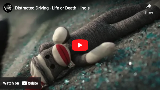 Still from the YouTube video "Distracted Driving - Life or Death Illinois"